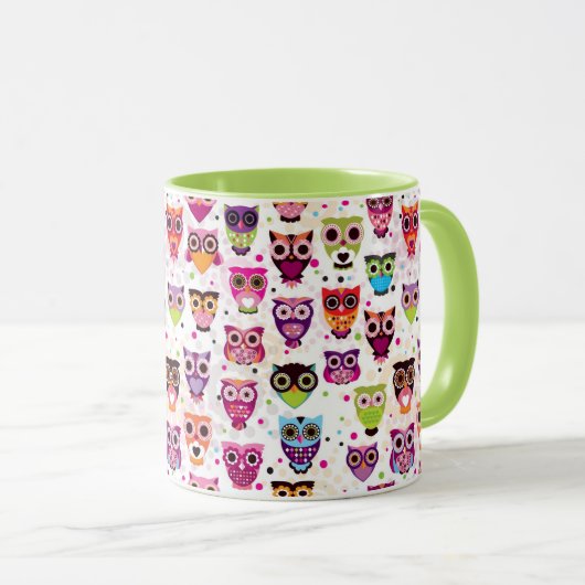 Kleurrijk vogelpatroon voor kinderen mok (Voorkant rechts)