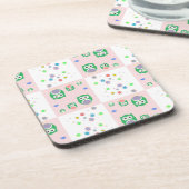 Kleurrijk vogelpatroon voor kinderen onderzetter (Linkerzijde)