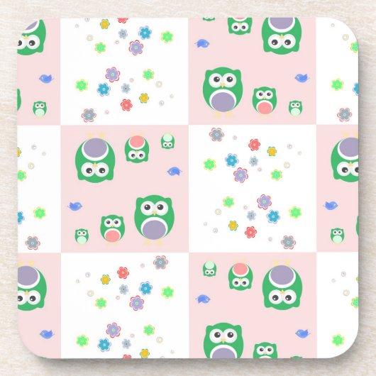 Kleurrijk vogelpatroon voor kinderen onderzetter (Voorkant)