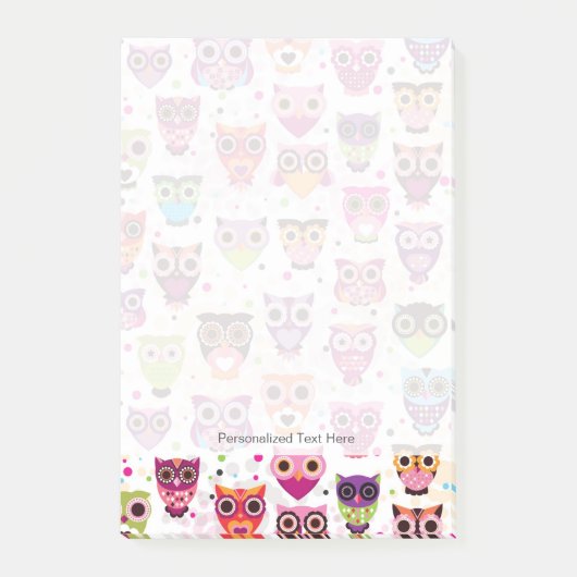 Kleurrijk vogelpatroon voor kinderen post-it® notes (Voorkant)