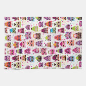 Kleurrijk vogelpatroon voor kinderen theedoek (Horizontaal)