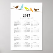 Kleurrijk vogelrooster 2017 poster (Voorkant)