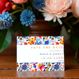 Kleurrijk Volkse Bloemrijke Fiesta QR Code Huwelij Save The Date