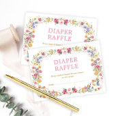 Kleurrijk voorjaar Wildbloem Tuin Diaper Raffle Informatiekaartje