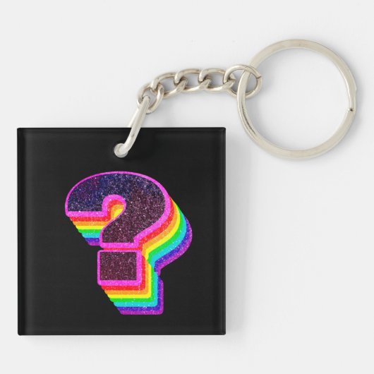 Kleurrijk vraagteken, sleutelhanger (Achterkant)