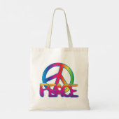Kleurrijk vredessymbool boodschappentas tote bag (Achterkant)
