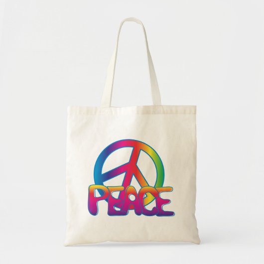 Kleurrijk vredessymbool boodschappentas tote bag (Voorkant)