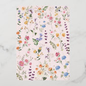 Kleurrijk Vrijgezellenfeest van de Floral van wild Folie Uitnodiging (Achterkant)