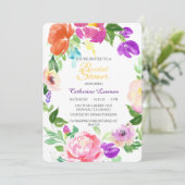 Kleurrijk Vrijgezellenfeest van Floral Wreate Kaart (Staand voorkant)