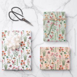 Kleurrijk Vrijgezellenfeest van wilde bloemen Inpakpapier Vel