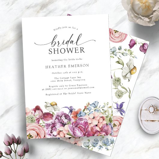 Kleurrijk Vrijgezellenfeest van wilde bloemen Kaart