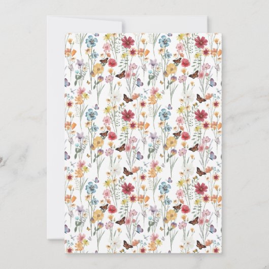 Kleurrijk Vrijgezellenfeest van wilde bloemen Kaart (Achterkant)