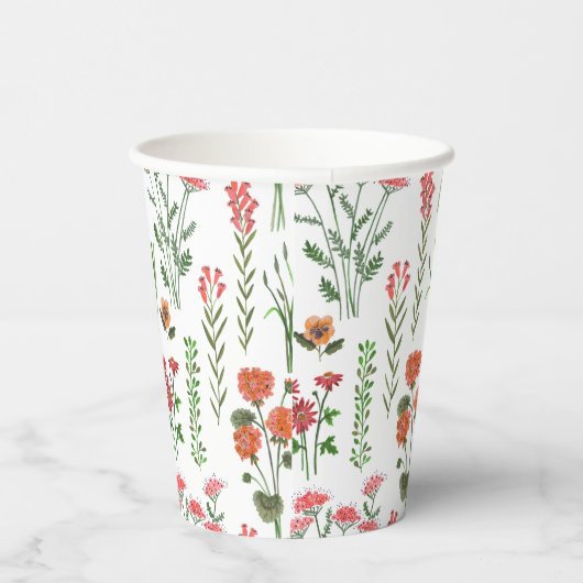 Kleurrijk Vrijgezellenfeest van wilde bloemen Papieren Bekers (Rechts)