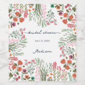 Kleurrijk Vrijgezellenfeest van wilde bloemen Wijn Etiket (Enkel label)