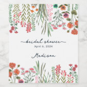 Kleurrijk Vrijgezellenfeest van wilde bloemen Wijn Etiket (Enkel label)