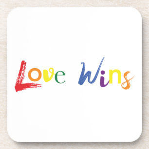 Kleurrijk, vrolijk, creatief design van Love Wins Bier Onderzetter
