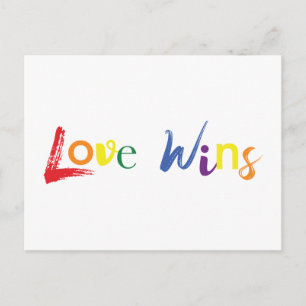 Kleurrijk, vrolijk, creatief design van Love Wins Briefkaart