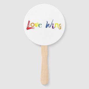 Kleurrijk, vrolijk, creatief design van Love Wins Handwaaier