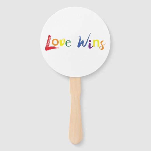 Kleurrijk, vrolijk, creatief design van Love Wins Handwaaier (Achterkant)