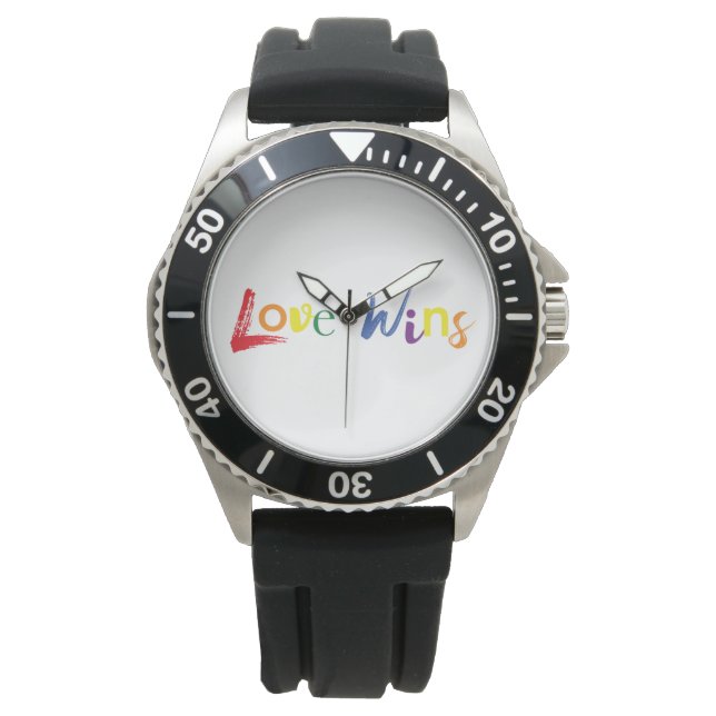Kleurrijk, vrolijk, creatief design van Love Wins Horloge (Voorkant)