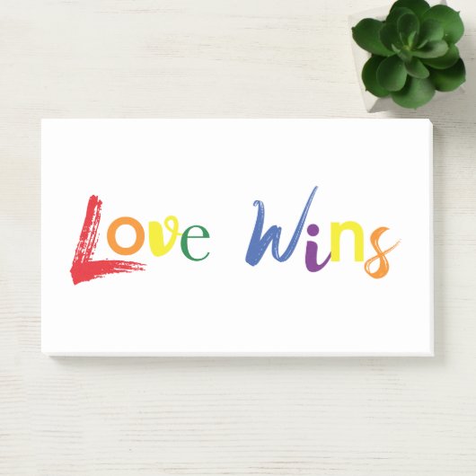 Kleurrijk, vrolijk, creatief design van Love Wins Post-it® Notes (Kantoor)