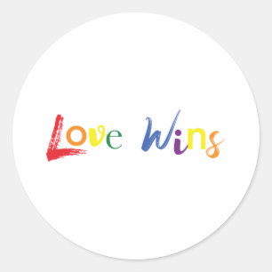 Kleurrijk, vrolijk, creatief design van Love Wins Ronde Sticker
