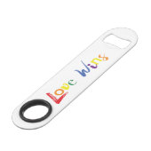 Kleurrijk, vrolijk, creatief design van Love Wins Speed Flessenopener (Voorkant Gekanteld)