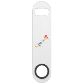 Kleurrijk, vrolijk, creatief design van Love Wins Speed Flessenopener (Achterkant)