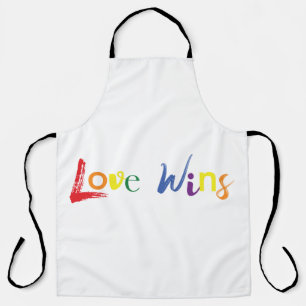 Kleurrijk, vrolijk, creatief ontwerp van Love Wins Schort
