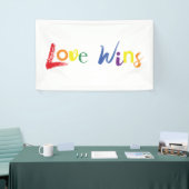 Kleurrijk, vrolijk, creatief ontwerp van Love Wins Spandoek (Beurs)