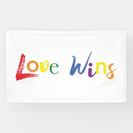 Kleurrijk, vrolijk, creatief ontwerp van Love Wins Spandoek (Horizontaal)