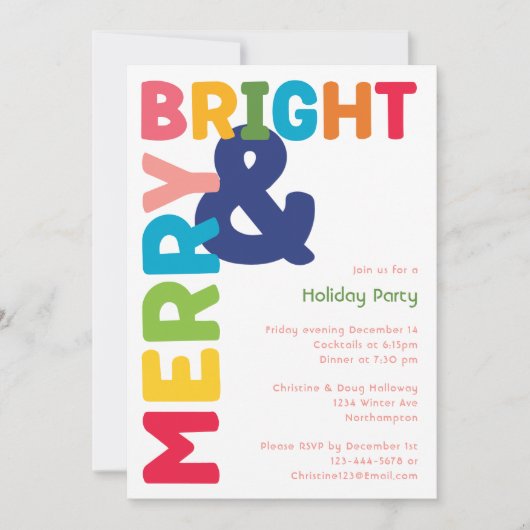 Kleurrijk Vrolijk en helder feestje Kaart (Voorkant)