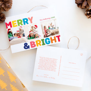 Kleurrijk Vrolijk en Helder Jaar in Review 3 Foto Feestdagenkaart