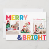 Kleurrijk Vrolijk en Helder Jaar In Review 3 Foto Feestdagenkaart (Voorkant)