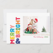 Kleurrijk Vrolijk en Helder Jaar In Review 4 Foto Feestdagenkaart (Voorkant)