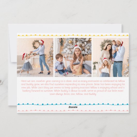 Kleurrijk Vrolijk en Helder Jaar In Review 4 Foto Feestdagenkaart (Achterkant)
