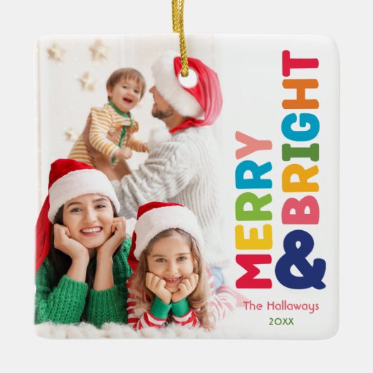 Kleurrijk Vrolijk en helder keramisch Ornament (Voorkant)