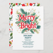 Kleurrijk vrolijk en helder kerstfeest (Voorkant / Achterkant)