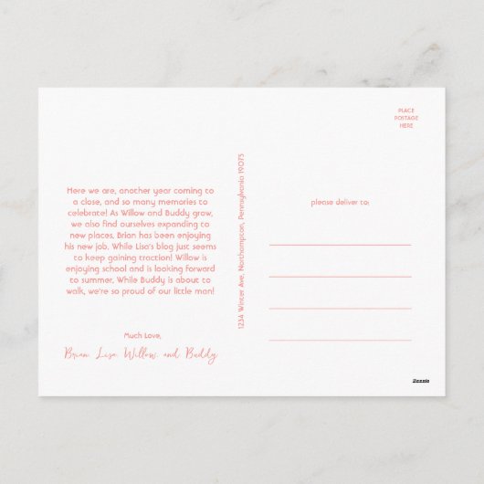 Kleurrijk Vrolijk en helder vakantie Briefkaart (Achterkant)