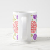 Kleurrijk Vrolijk Gestileerd Retro Bloemen Patroon Grote Koffiekop (Achterkant)