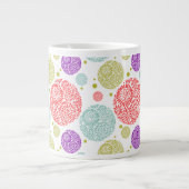 Kleurrijk Vrolijk Gestileerd Retro Bloemen Patroon Grote Koffiekop (Voorkant)