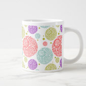 Kleurrijk Vrolijk Gestileerd Retro Bloemen Patroon Grote Koffiekop (Rechts)