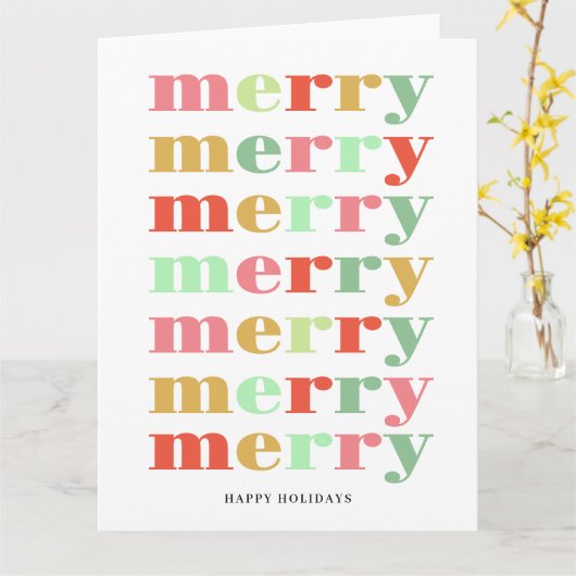 Kleurrijk vrolijk kerstfeest wenskaart kaart (Gele Bloem)