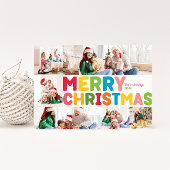 Kleurrijk vrolijk kerstjaar in Review 6 Foto Feestdagenkaart