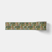 Kleurrijk vrolijk kerstscript Vakantie Grosgrain Lint (Voorkant)