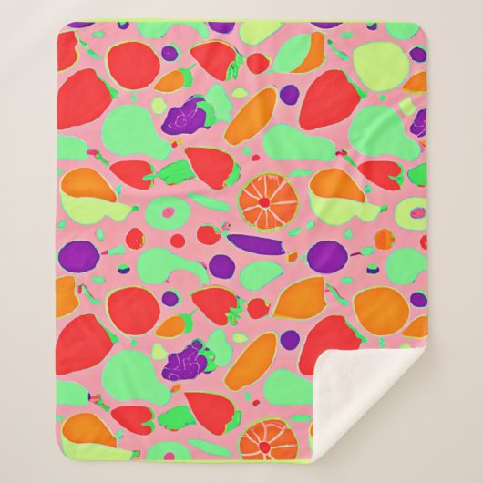 Kleurrijk Vruchtbaar Spectrumpatroon Sherpa Deken (Voorkant)