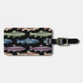 Kleurrijk vun forel vispatroon bagagelabel (Voorkant horizontaal)