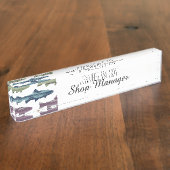 Kleurrijk vun forel vispatroon naambordje (Zijkant)