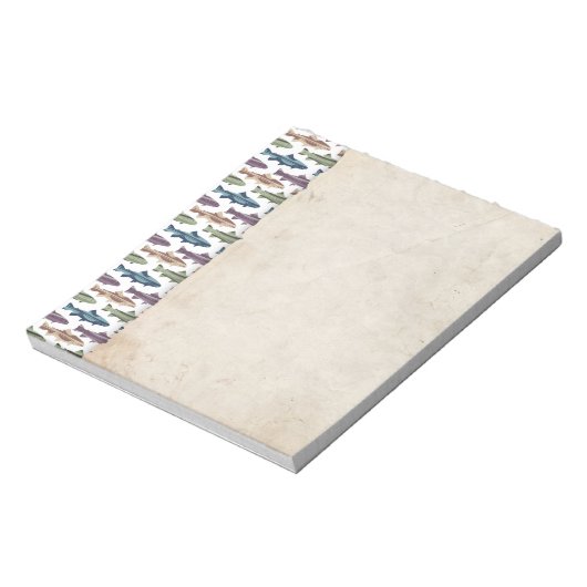 Kleurrijk vun forel vispatroon notitieblok (Linkerzijde)