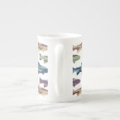 Kleurrijk vun forel vispatroon porselein kop (Achterkant)